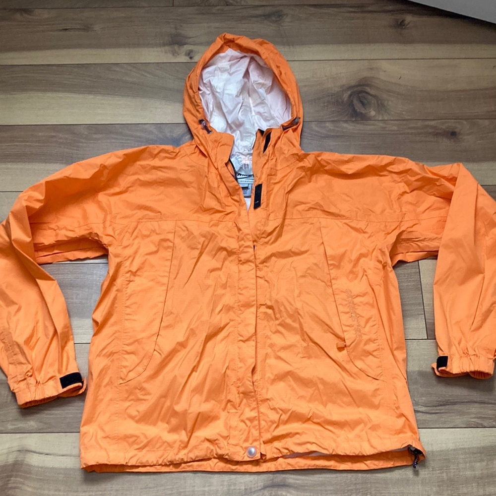 Obermeyer orange rain jacket / shell. Size 12